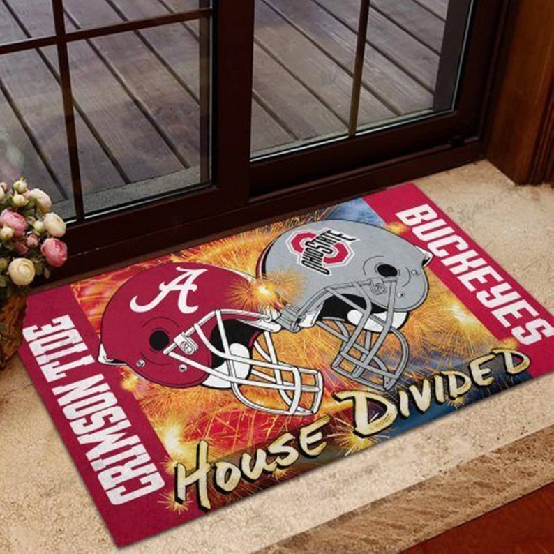 Custom House Divided Door Mat Football House Divided Etsy