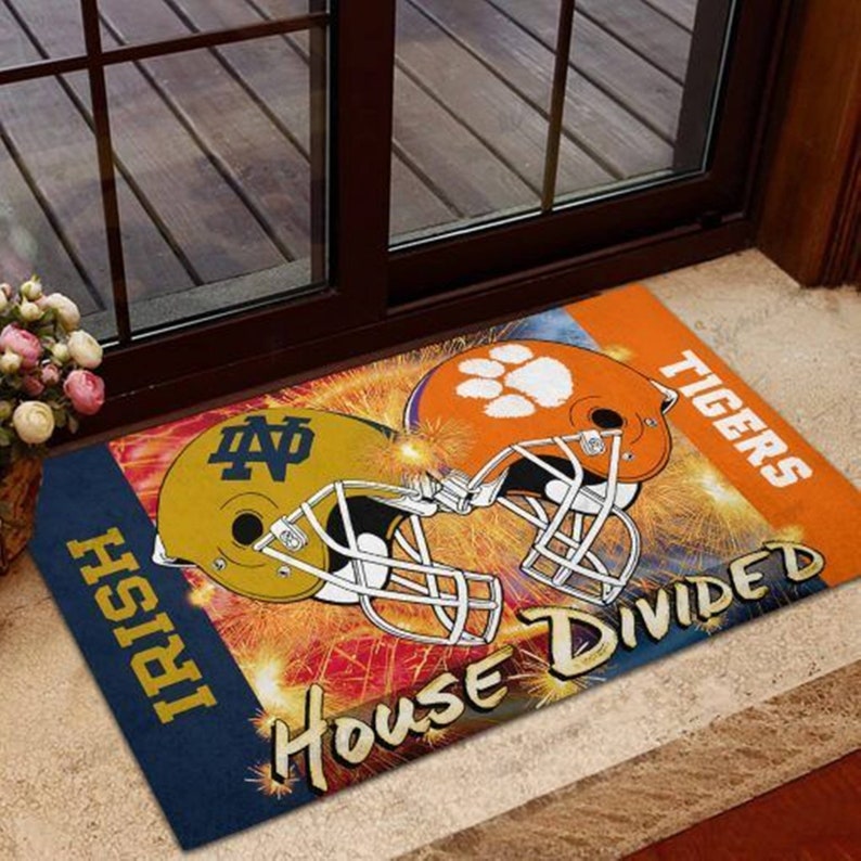 Custom House Divided Door Mat Football House Divided Etsy