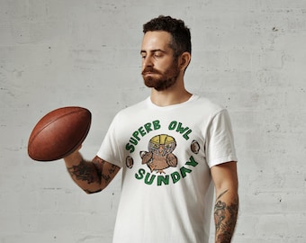 Superb Owl - Unisex Adult Short Sleeve Shirt, Football Shirt, Gameday Shirt, Owl Lover Tee, Plus Size Shirt, Sunday Football, Owl Shirt