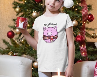 Merry Oinkmas! - Unisex Toddler Short Sleeve Shirt