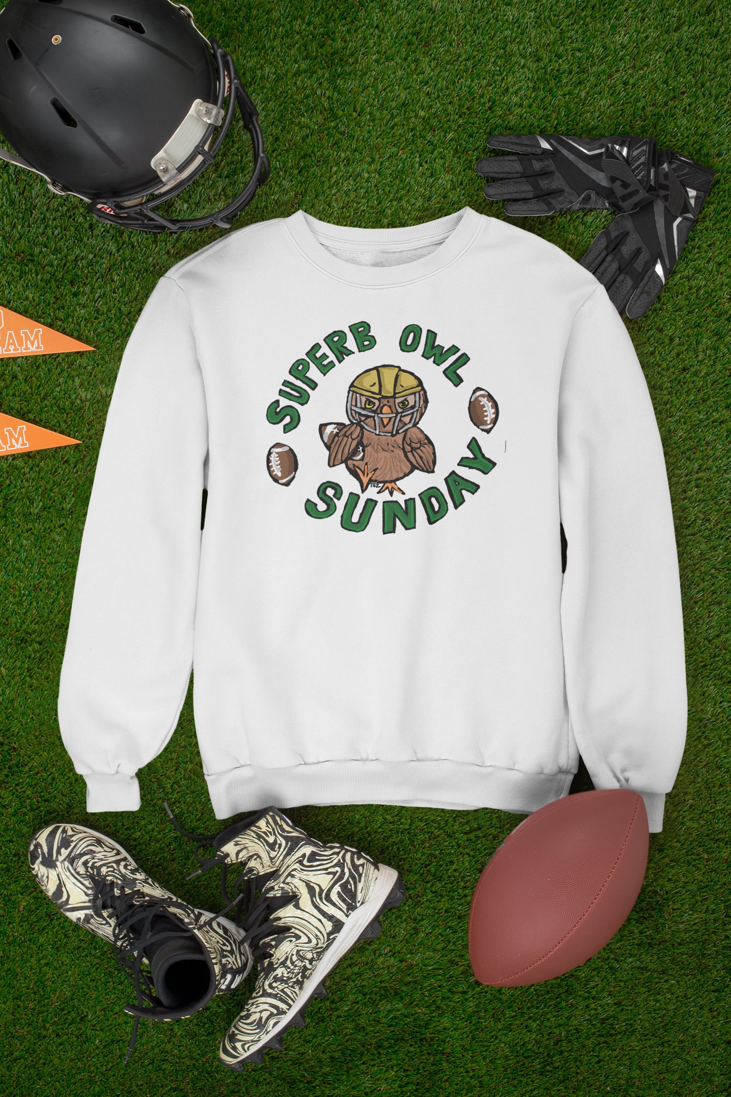 Superb Owl - Unisex Adult Sweatshirts, Football Game Day Sweatshirt, Gift For Football and Owl Lover