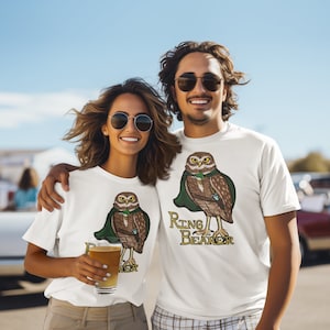 Búho portador del anillo - Camisa de manga corta unisex para adultos