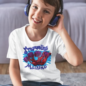 Octopus Drummer- Unisex Kids Short Sleeve Shirt