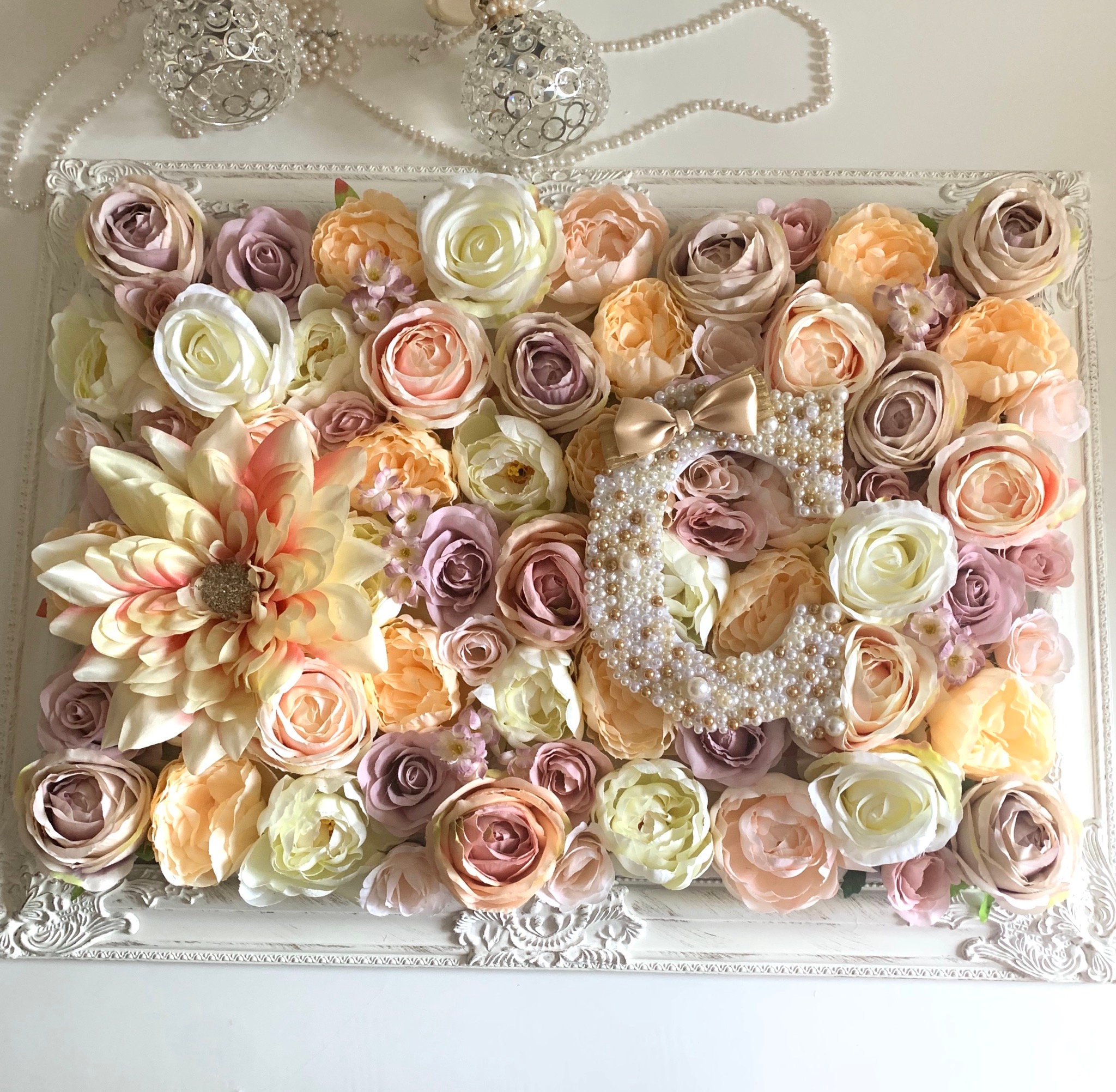 Flower wall Name Sign Nursery Decor Baby Shower Gift Wall Etsy