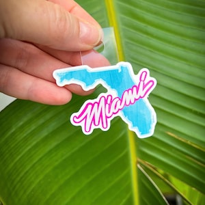 Miami Neon-Schrift Vinyl-Aufkleber | Südstrand | 305 | Miami Beach Geschenk-Andenken