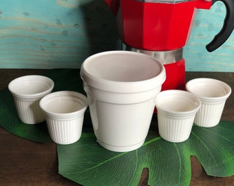 Ceramic Colada Espresso Set | Miami Cafecito Cups | housewarming | gift