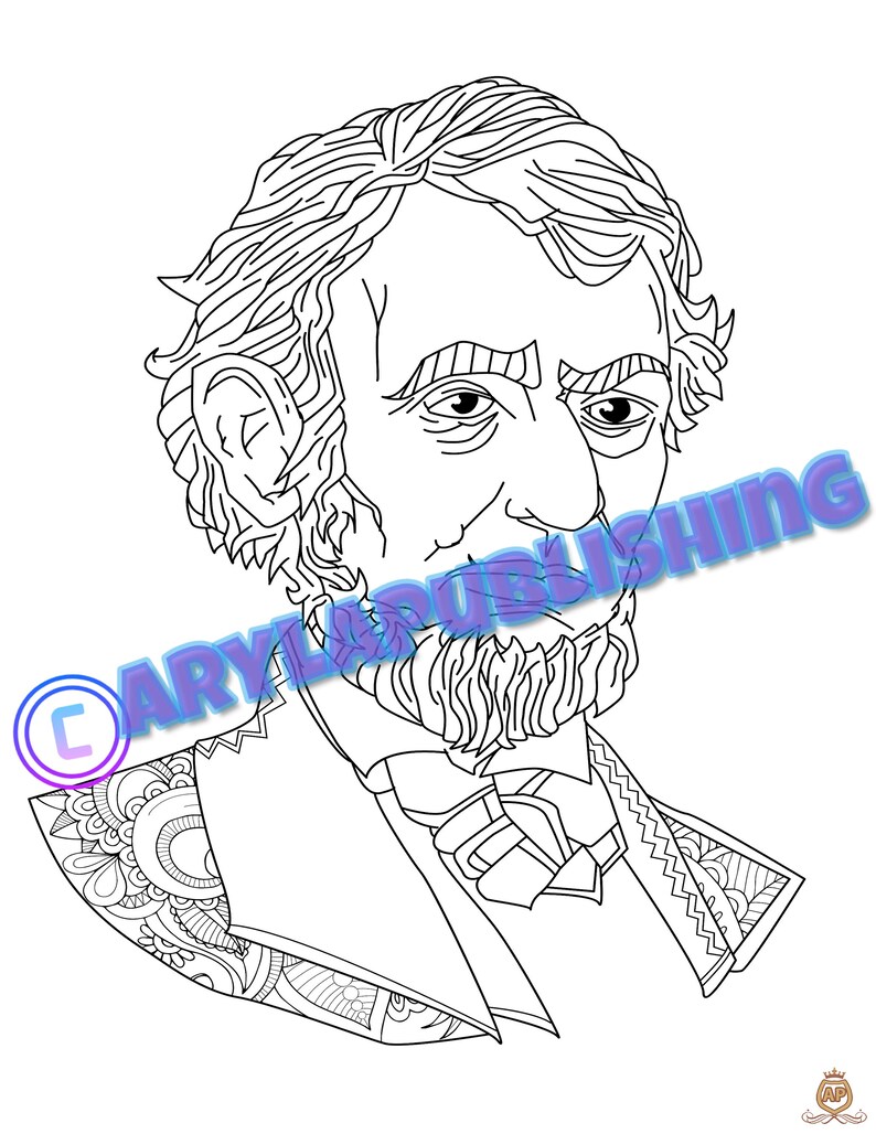 Abraham Lincoln Coloring Page Printable Colouring Page Adult Color