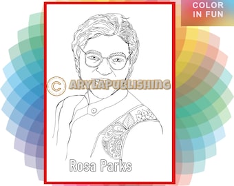 Rosa Parks Coloring Page, Black History Month Printable (PDF)