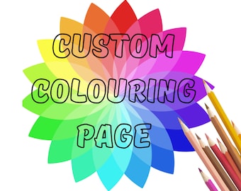 Custom coloring page Personalised printable colouring page color sheet instant download