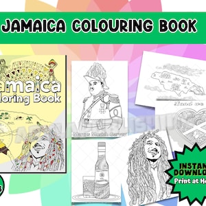 Jamaica Colouring Book printable coloring page Adult instant download