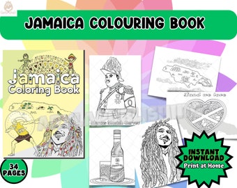 Jamaica kleurboek afdrukbare kleurplaat volwassene direct downloaden