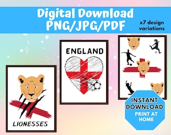 Lionesses England Team Image | Printable Wall Art (Digital Download)