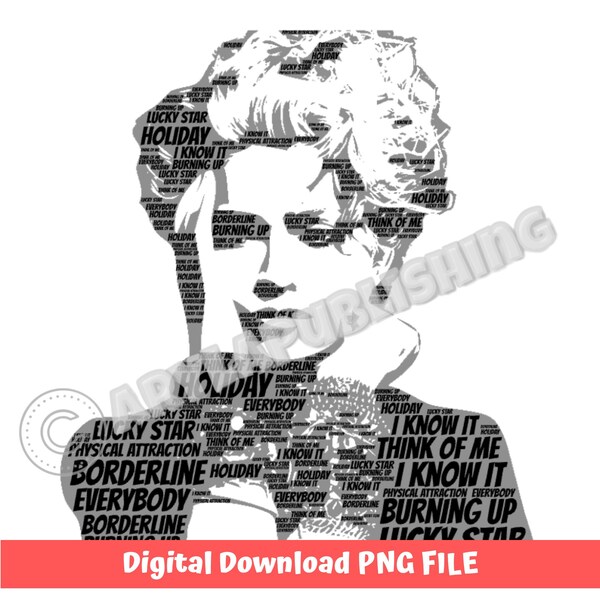 Madonna Inspired Printable Files Art - PNG Clipart Create your own Instant Download