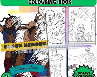 Black Heroes Coloring Book, Black History Month (PDF Pattern)