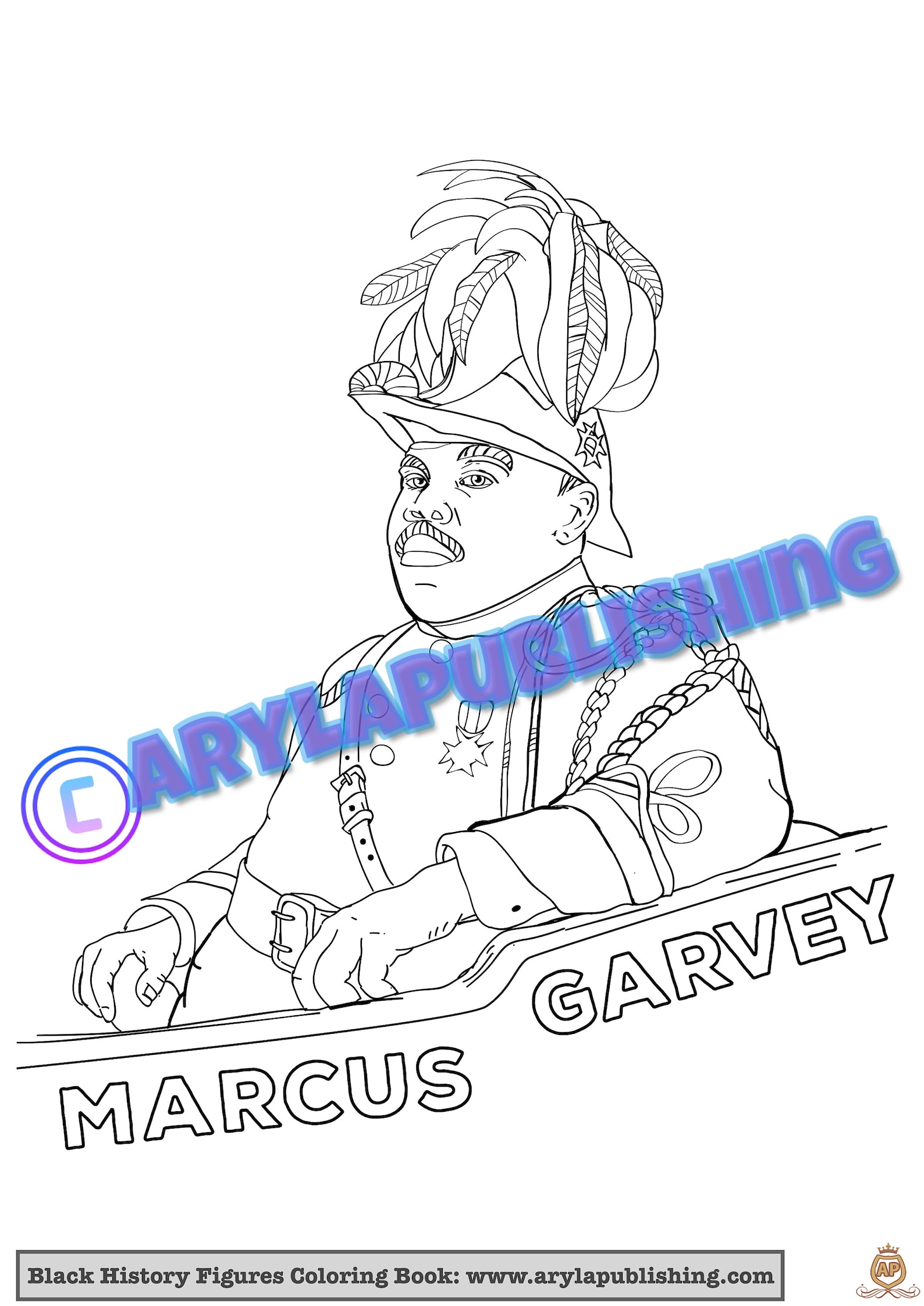 Marcus Garvey Coloring Page Printable Colouring Page Adult Color Sheet