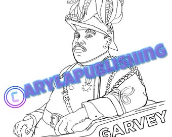 Marcus Garvey coloring page printable colouring page Adult color sheet instant download