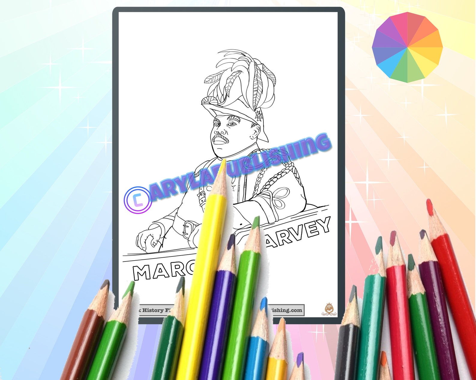 Marcus Garvey Coloring Page Printable Colouring Page Adult Color Sheet