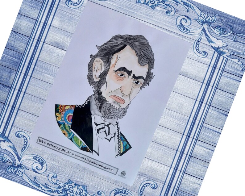 Abraham Lincoln Coloring Page Printable Colouring Page Adult Color