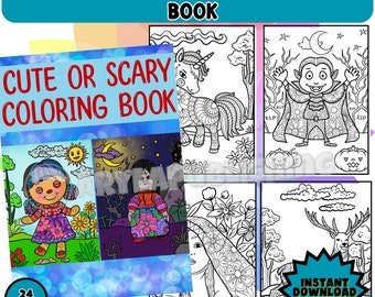 Halloween-kleurboek: leuke of enge afbeeldingen (pdf-download)