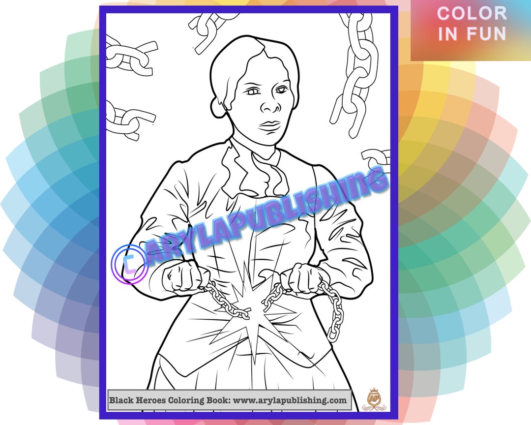 Harriet Tubman Coloring Page Printable Colouring Page Adult Color Sheet