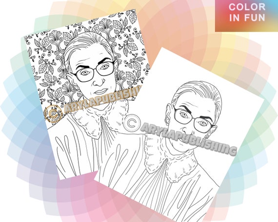 Ruth Bader Ginsburg RBG Coloring Page Printable Colouring Page | Etsy