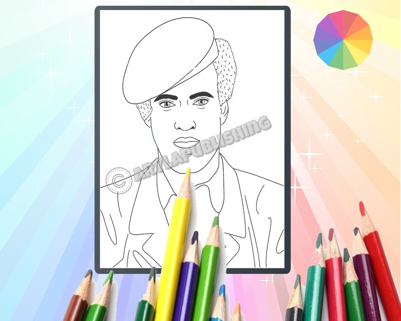 Huey Newton Coloring Page Printable Colouring Page Adult Color Sheet ...