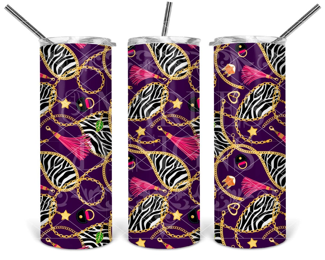 Purple Zebra Chains Design Tumbler Wrap 20oz STR Printable - Etsy