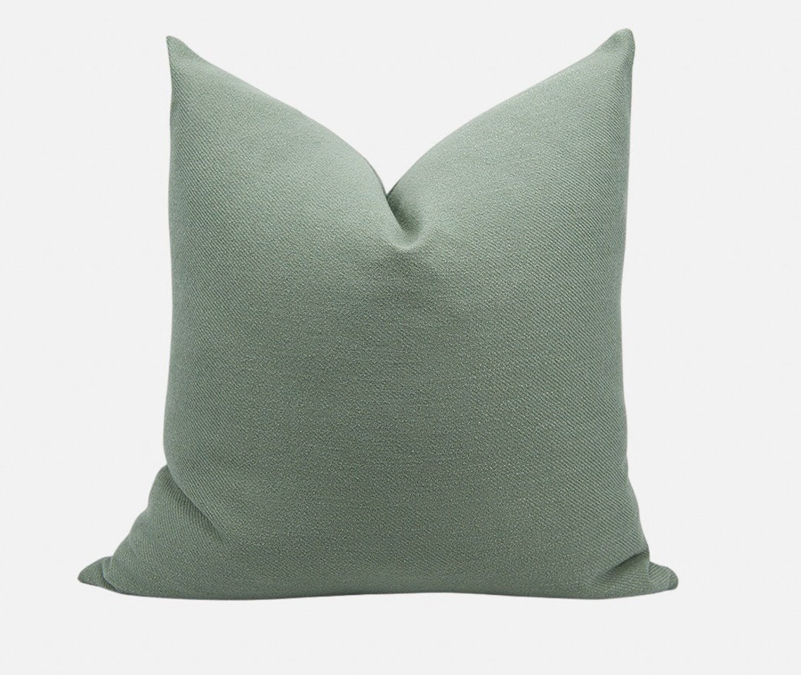 Linen Throw Pillow Cover 20x20'' Sage Green Pillow / Etsy