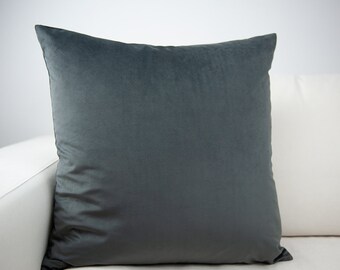 Dark Grey Throw Pillow | Etsy