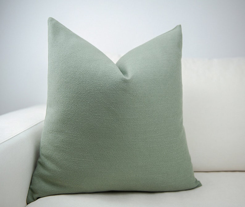 Linen Throw Pillow Cover 20x20'' Sage Green Pillow / Etsy