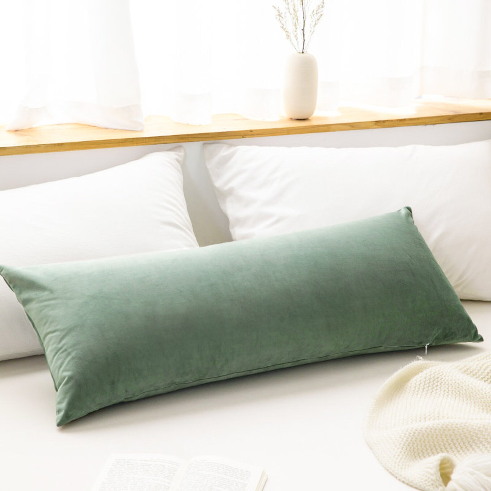 Oversized Lumbar Throw Pillow COVER 14x36'' Velvet Etsy