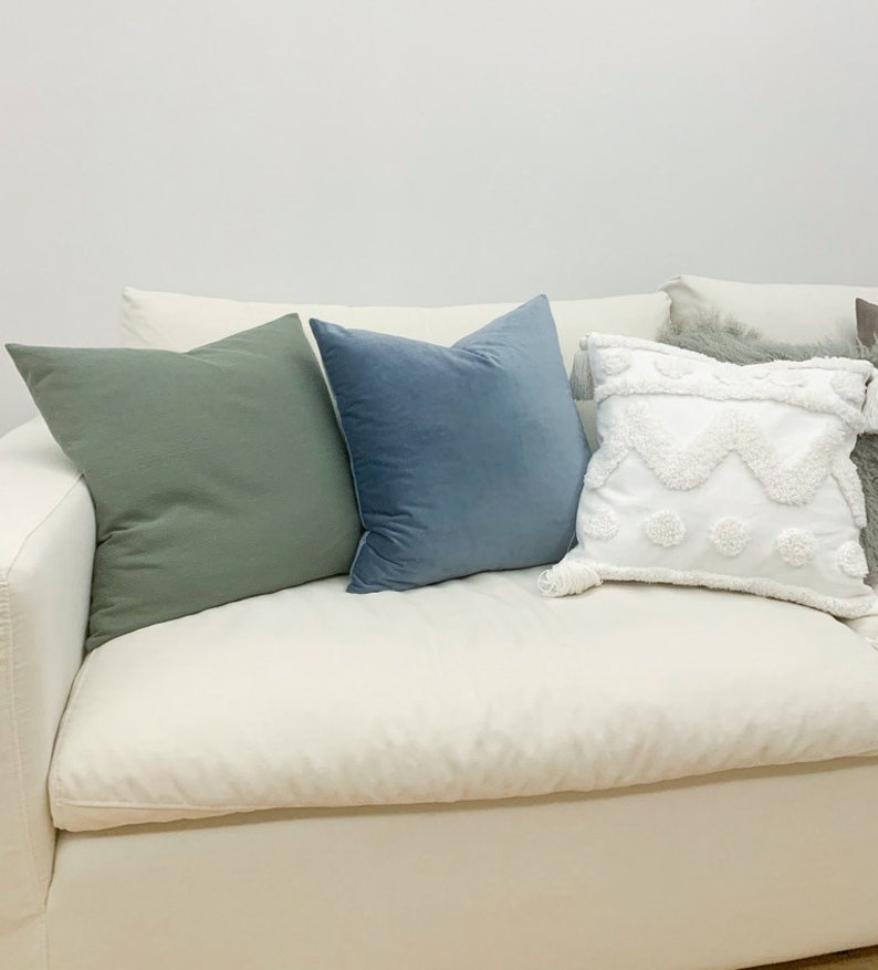 Linen Throw Pillow COVER 20x20'' Sage Green Pillow / Etsy