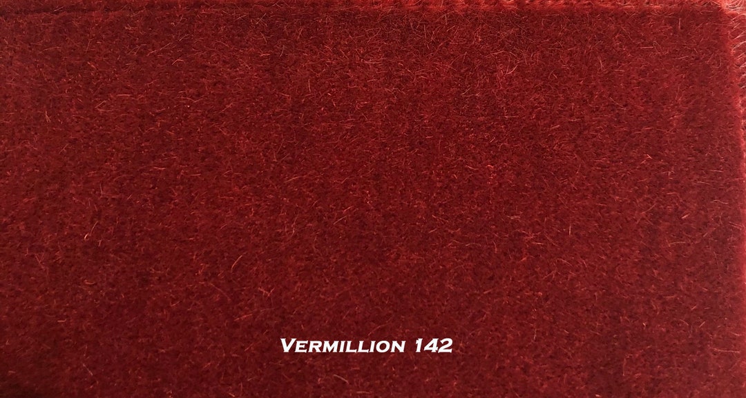 Dutch Mohair Velvet Upholstery Fabric Vermillion 142. by the Yard
