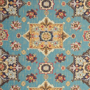 Clarke and Clarke Malatya Cameo Blue Boho Geometric Upholstery Fabric - .91 yard -  F0798/04 - FP