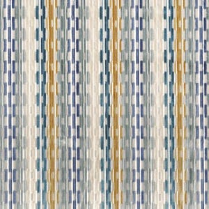 1.625 yards Casamance /Camengo Lekeitio Celadon Blue, Saffron, & Beige Geometric Velvet Upholstery Fabric