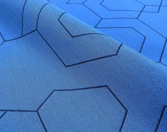 3.5 yards Modern Geometric Jacquard Blue Synthetic Upholstery Fabric AI