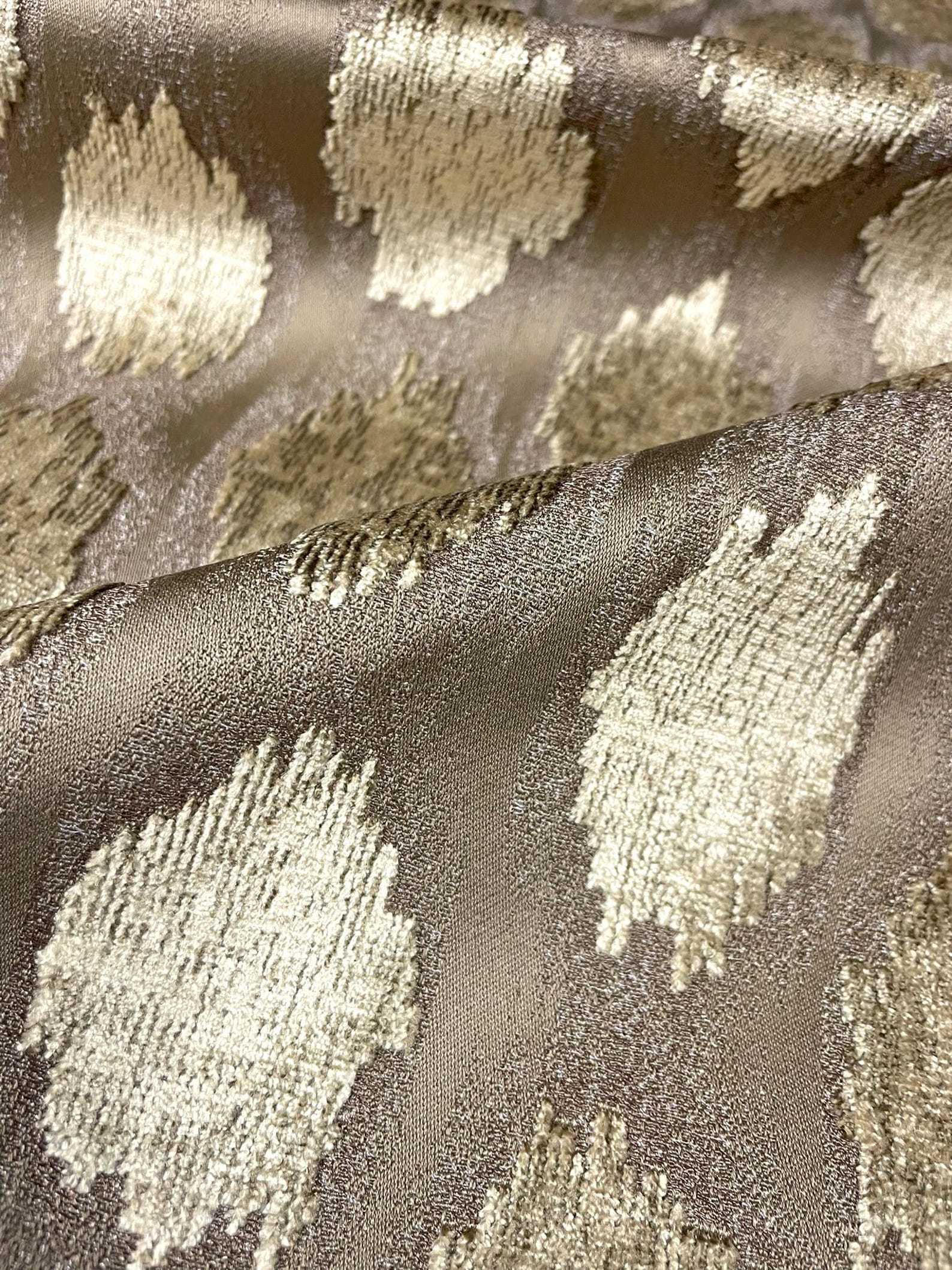 8-yards-zoffany-ikat-spot-antique-gold-velvet-upholstery-drapery-fabric