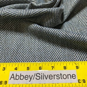 18 yards European Textiles Classic Blue & Gray Chevron Herringbone Upholstery Fabric AE