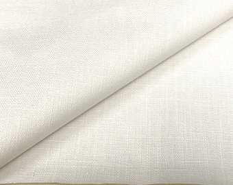 2.25 yards Serena & Lily Solid White Woven Multi-Purpose Plainweave Fabric Remnant - CJ