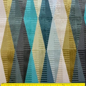 1.75 Yards Romo Arzu Jade Geometric Cut FR Velvet Upholstery Fabric 7961/02 BJ