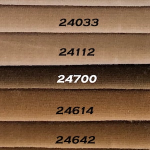 May include: A color chart with nine different shades of brown. The shades are labeled with numbers, starting with 24442 and ending with 24706.