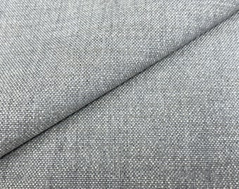 1.3+ yds Serena & Lily Basketweave / Perennials Rough 'n Rowdy Platinum Gray Faux Linen Upholstery Fabric - CD