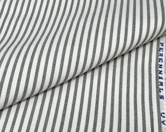 1.3+ yards Serena & Lily Pinstripe / Perennials Jake Stripe Smoke Gray Upholstery Fabric