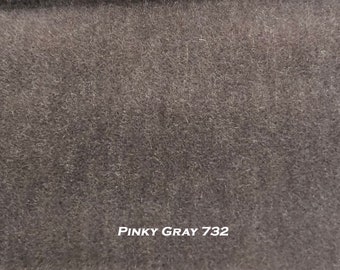 May include: A close-up of a textured, dark gray fabric swatch. The fabric is soft and fuzzy. The text "PINKY GRAY 732" is printed in white at the bottom of the image.