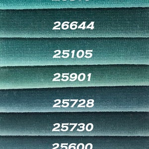 Imported Cotton Velvet Upholstery Fabric Teal & Blue Tones. PLEASE ORDER SAMPLE  prior to  purchase.  By the Yard--2-yard minimum.