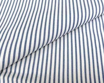 1.75 Yards Serena & Lily Pinstripe French Blue / Perennials Jake Stripe Azure Sea Upholstery Fabric Fabric 800-78
