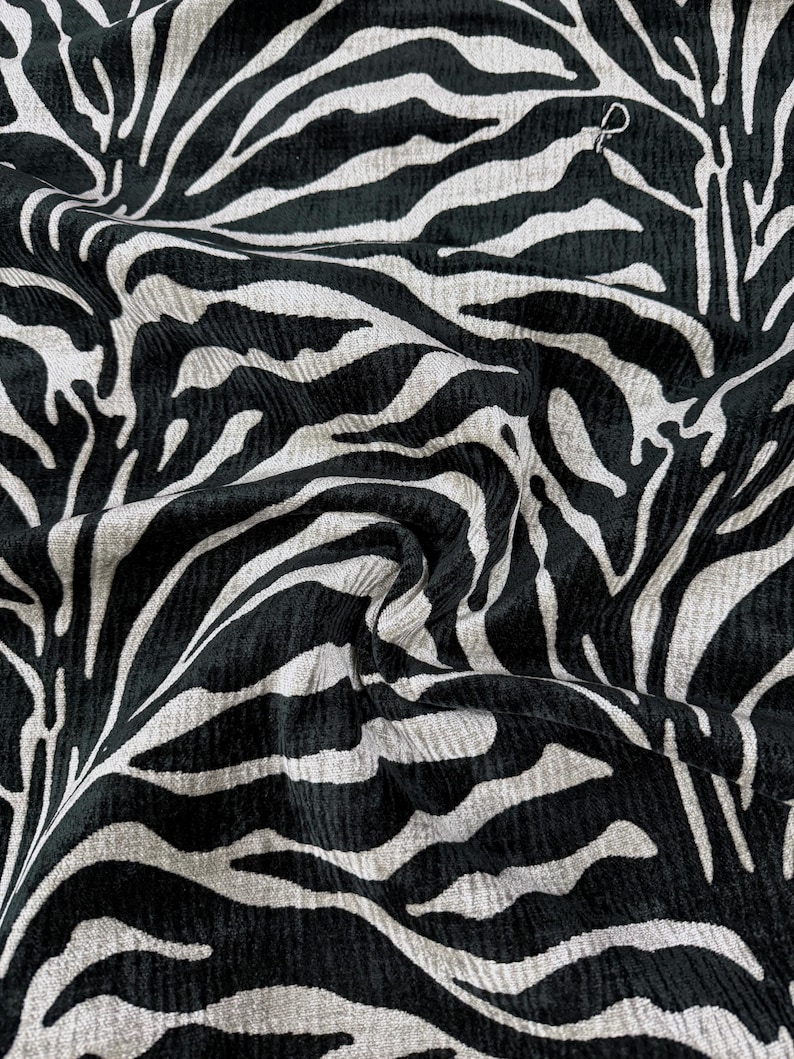 Kravet 32579.811 Black/gray Zebra Print Chenille Upholstery Fabric 6.25 ...