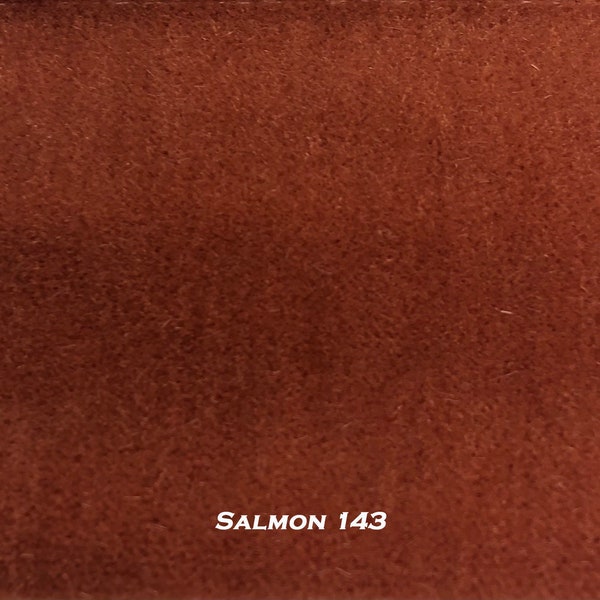 Dutch Mohair Velvet Upholstery Fabric Salmon 143. By the Yard. PLEASE ORDER SAMPLE using dropdown box prior to fabric purchase.