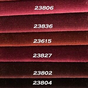 Imported Cotton Velvet Upholstery Fabric Wine & Burgundy Tones. PLEASE ORDER SAMPLE using dropdown box prior to fabric purchase.