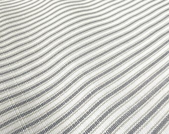 2.5 Yards Serena & Lily Shirting Stripe / Perennials Tick Tock Stripe Pewter Gray Beige Upholstery Fabric - CS